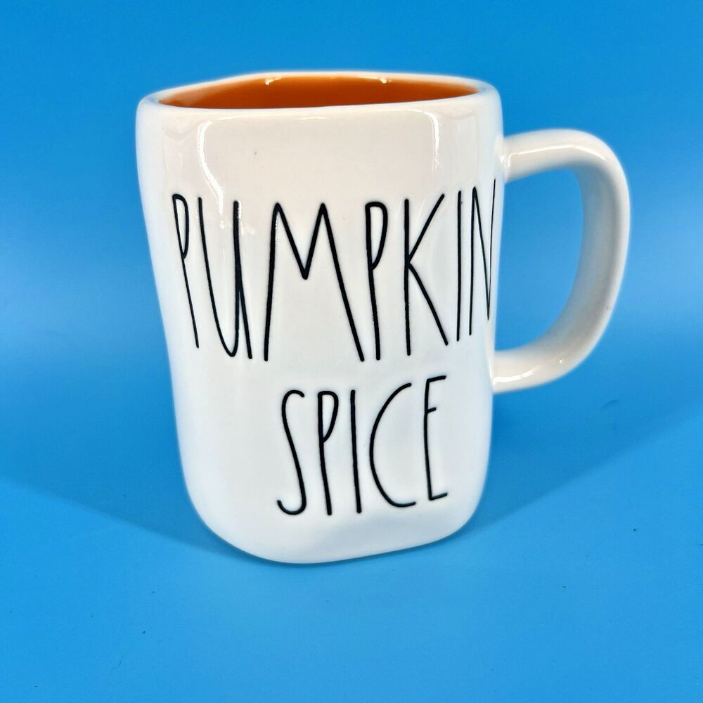 Rae Dunn Pumpkin Spice Coffee Mug Orange Inside Pumpkins Heart Autumn Fall 16Oz